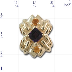 A1851 14K AMETHYST & CITRINE SLIDE 